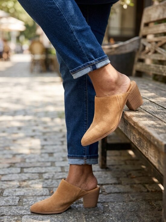 Dolce Vita Shoes - Dolce Vita Tan Suede Heeled Mules